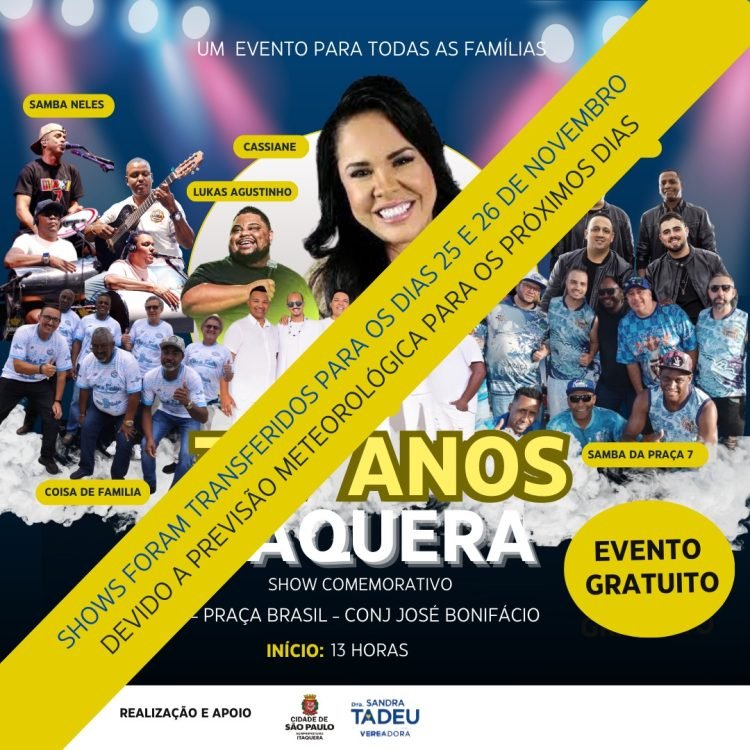 Programação teve datas alteradas