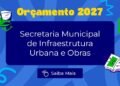 Orçamento 2027: Infraestrutura Urbana e Obras tem previsão de R$ 4,5 bilhões para o próximo ano